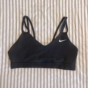 Nike Dri-Fit sporty swim bikini top Medium Black strappy